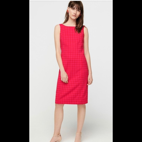 Worn Once J. Crew Sheath Bright Gingham, 14 - Picture 1 of 4